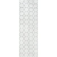 Nuloom Veronica Geometric Honeycomb Područje prostirke, 6 '7 9', siva