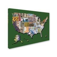 Zaštitni znak likovna umjetnost 'USA Recipcing Tablica na Billiard Green -u' Canvas Art by Masters Fine Art