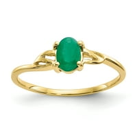 Karatni prirodni smaragdni prsten od žutog zlata