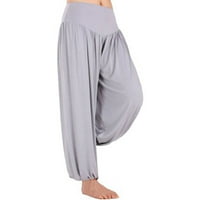Ženske Joggers za jogu, široke trenirke, udobne hlače za slobodno vrijeme, tamno sive, OHNN