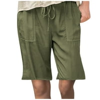 Ženske jednobojne uske kratke hlače Plus size kombinezoni s džepovima casual hlače vojne zelene boje;