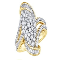 10K Bijeli prirodni dijamantni prsten od žutog zlata