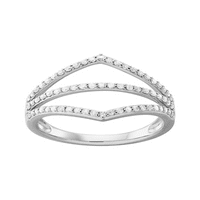 Ženski dijamantni ševron prsten od 10k bijelog zlata, Veličina 9