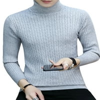 Muški jednobojni džemper, jesen / zima pulover dugih rukava s visokim ovratnikom za odrasle