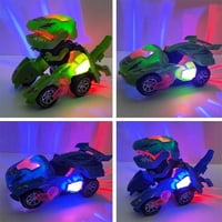 Transformirajuće igračke dinosaura, transformirajući automobil dinosaura s LED svjetlom i glazbom, automatski transformirajući automobil