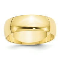 Karatni polukružni prsten od žutog zlata, veličine 6,5