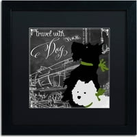 Zaštitni znak likovna umjetnost Putovanje sa svojim psom platno Art by Color Bakery, Black Matte, crni okvir