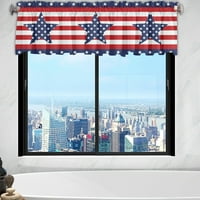 Lagane zavjese za dnevnu sobu, uzorak američke zastave sa zvijezdama i prozirnim prugama, za prozore, ušice
