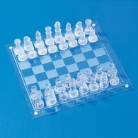 Međunarodni set staklenog šaha, šahovska ploča i šah od prozirnog stakla kao poklon odraslima i početnicima