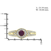 Nakit klub rubinski prsten s kamenom rođenja nakit-0. Srebrni prsten od rubina od 14 karata prekriven pozlatom, nakit od bijelog