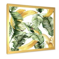 DesignArt 'lišće sa zrelim bananama' nautički i obalni uokvireni umjetnički tisak