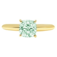 Vjenčani prsten za godišnjicu od 18k žutog zlata sa zelenim imitiranim dijamantom izrezanim 1,5 karata, veličine 5,25